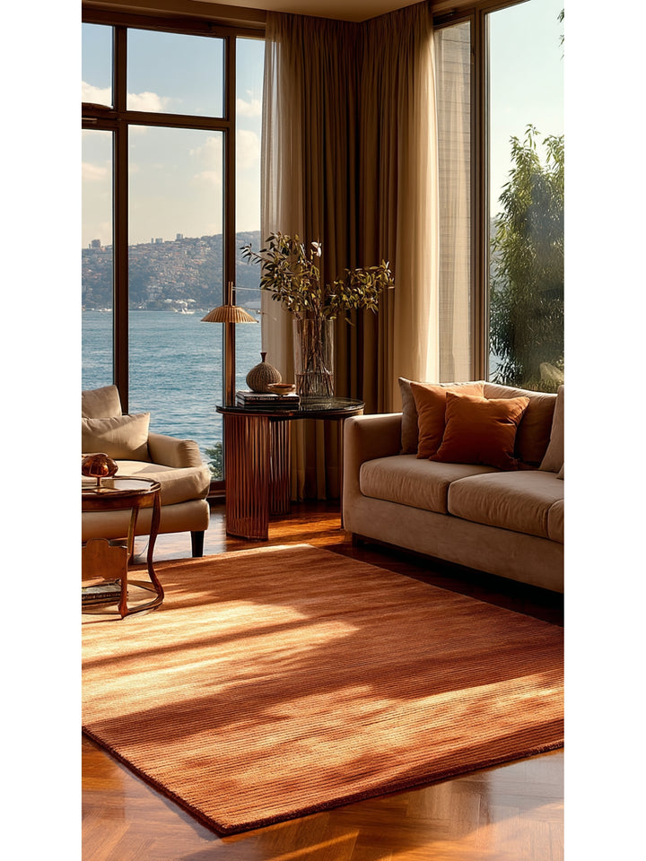 Portofino Series 100% Natural Viscose Wool Cotton Hand Woven Modern Living Room Living Room Carpet TERRA