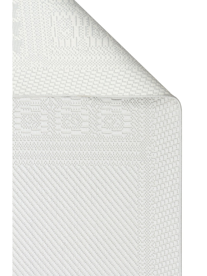 Resort Katlanabilir ve Yıkanabilir Şık Desenlere Sahip Düz Dokuma İnce Halı LUX 02 GREY - Carpetdocia