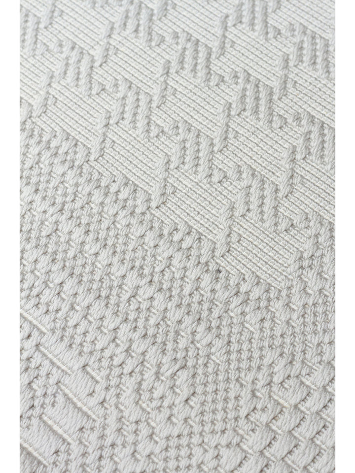 Resort Katlanabilir ve Yıkanabilir Şık Desenlere Sahip Düz Dokuma İnce Halı LUX 02 GREY - Carpetdocia