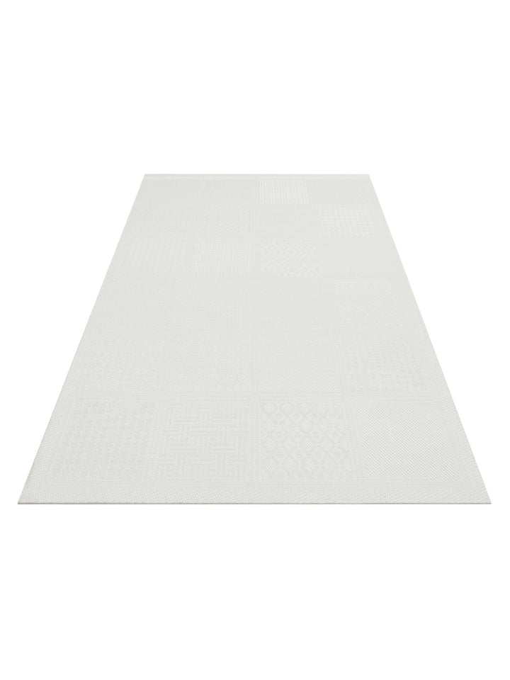 Resort Katlanabilir ve Yıkanabilir Şık Desenlere Sahip Düz Dokuma İnce Halı LUX 02 GREY - Carpetdocia