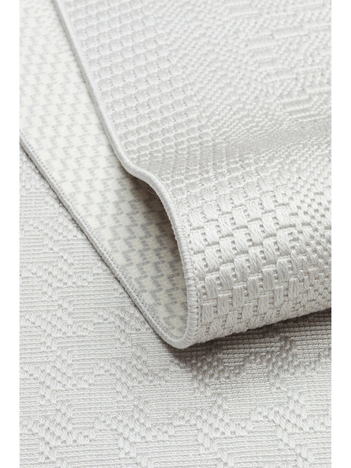 Resort Katlanabilir ve Yıkanabilir Şık Desenlere Sahip Düz Dokuma İnce Halı LUX 02 GREY - Carpetdocia