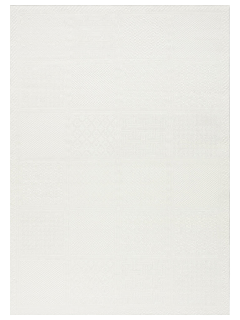 Resort Foldable and Washable Flat Woven Thin Carpet with Stylish Patterns LUX 02 WHITE