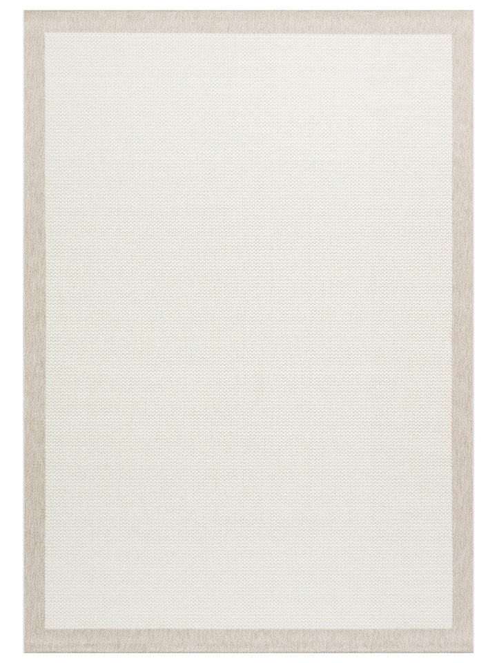 Resort Serisi Bordürlü Hav Toz Vermez Kaymaz Tabanlı Şık Kilim 05 CREAM BEIGE