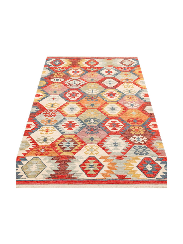 Rota Yıkanabilir, Çift Taraflı Kullanıma Uygun Yumuşak Tuşeli Otantik Kilim 01 MULTY - Carpetdocia