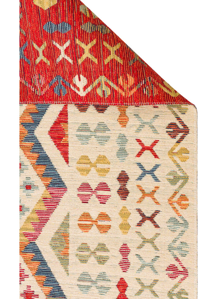Rota Yıkanabilir, Çift Taraflı Kullanıma Uygun Yumuşak Tuşeli Otantik Kilim 08 LIGHT MULTY - Carpetdocia