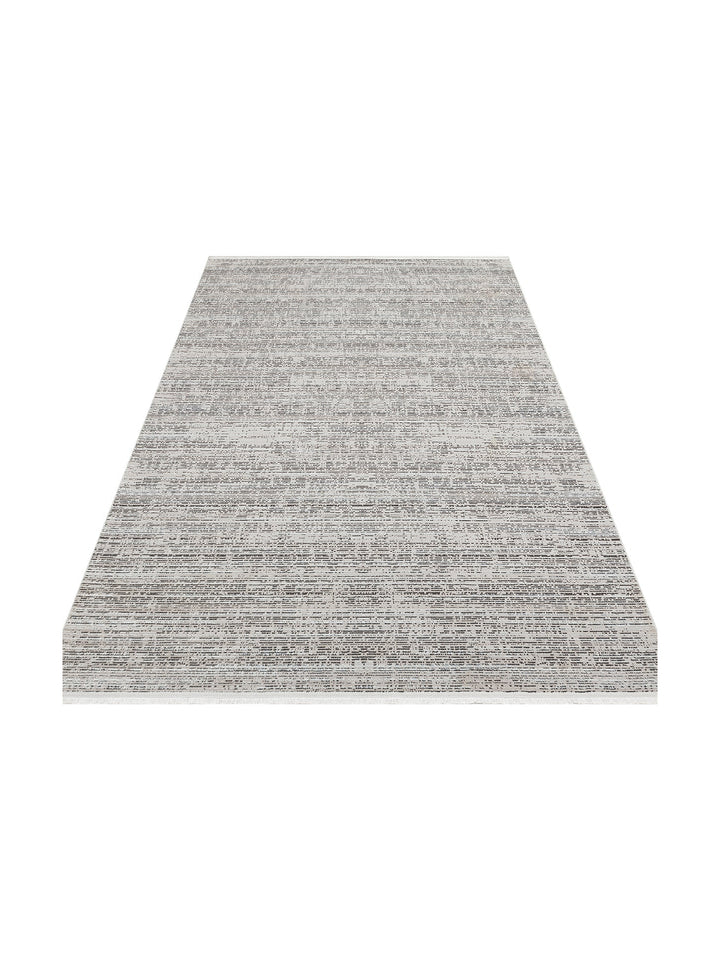 Smooth Yıkanabilir Kaymaz Parlak Oturma Odası Salon Koridor İnce Dokuma Modern Halı 101 D.GREY XW - Carpetdocia