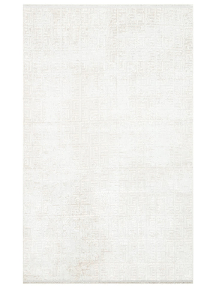 Smooth Yıkanabilir Kaymaz Parlak Oturma Odası Salon Koridor İnce Dokuma Modern Halı 109 CREAM BEIGE - Carpetdocia
