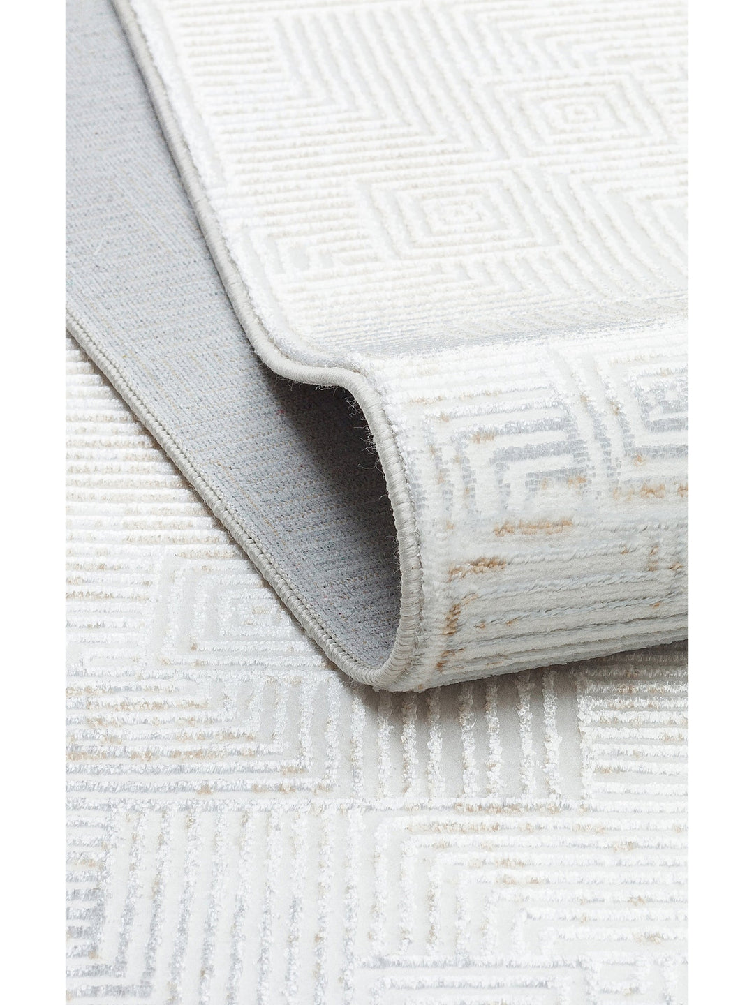 Smooth Yıkanabilir Kaymaz Parlak Oturma Odası Salon Koridor İnce Dokuma Modern Halı 109 CREAM BEIGE - Carpetdocia