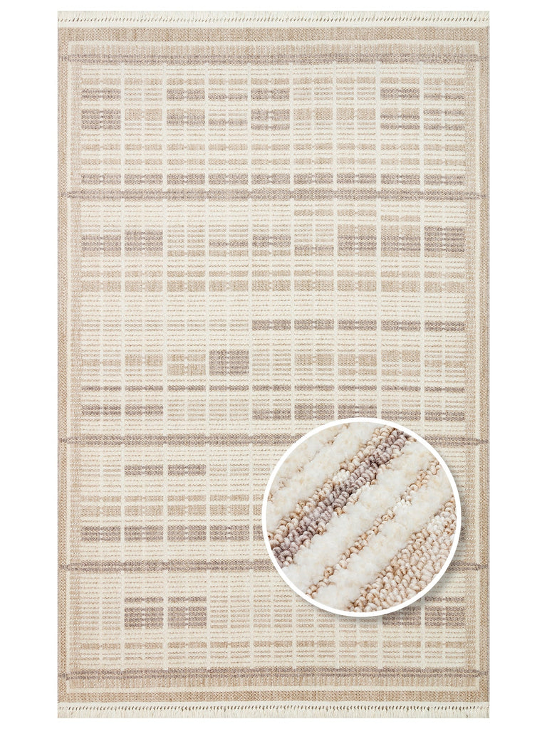 Style Fluff Dust Vezmez Soft Textured Living Room Hall Hallway Entrance Modern Carpet 04 BEIGE GREY