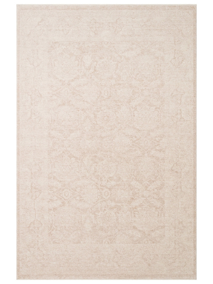 Tebriz Serisi Vintage Eskitme Desenli Modern Yumuşak Dokulu Halı 01 CREAM