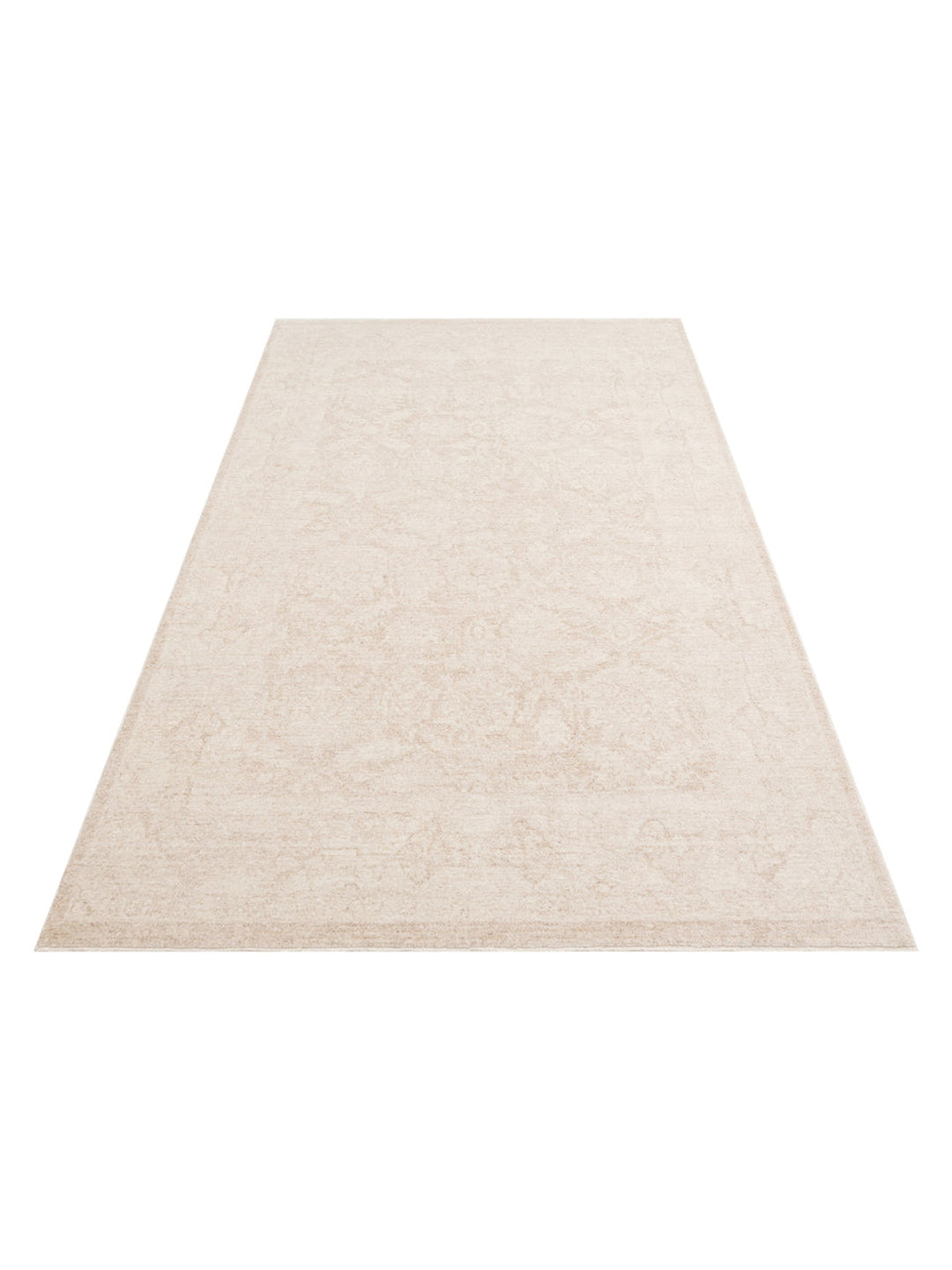 Tebriz Serisi Vintage Eskitme Desenli Modern Yumuşak Dokulu Halı 01 CREAM