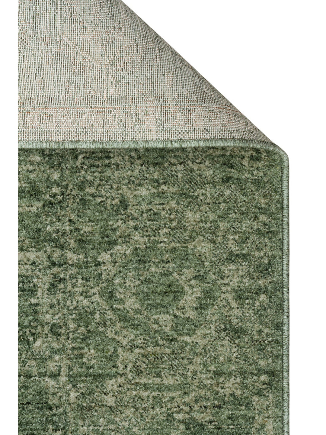 Tebriz Serisi Vintage Eskitme Desenli Modern Yumuşak Dokulu Halı 02 GREEN