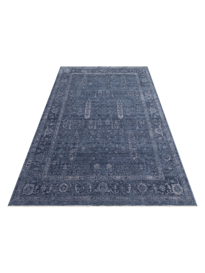 Tebriz Serisi Vintage Eskitme Desenli Modern Yumuşak Dokulu Halı 03 NAVY