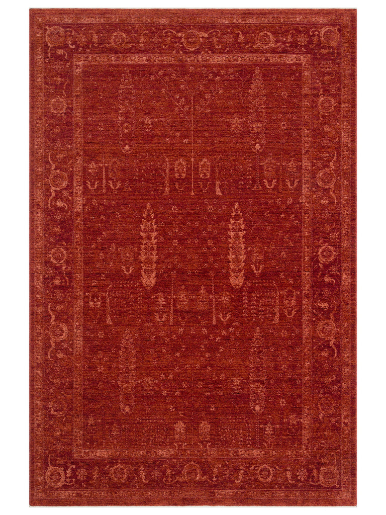 Tebriz Serisi Vintage Eskitme Desenli Modern Yumuşak Dokulu Halı 03 RED