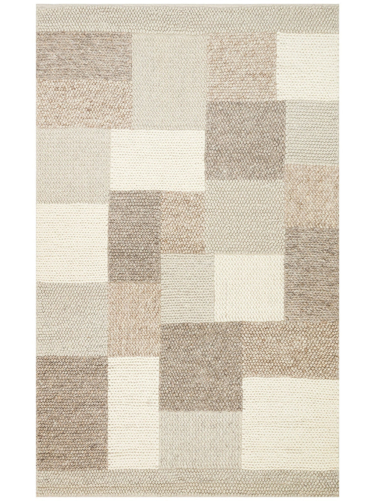 Woolstar 100% Natural Sweater Patterned Living Room Living Room Corridor Entrance Hand Woven Knitted Carpet CORBIN NAT