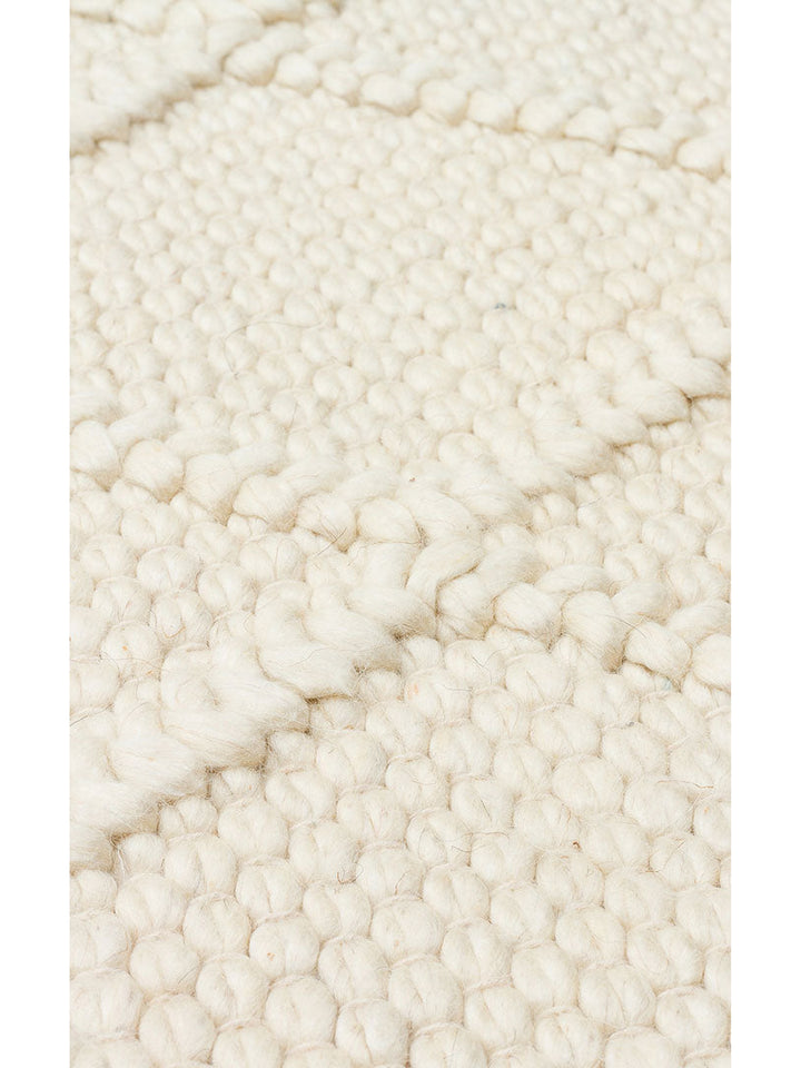 Woolstar %100 Naturel Kazak Desenli Salon Oturma Odası Koridor Antre El Dokuma Örgü Halı DIAMONDCREM - Carpetdocia