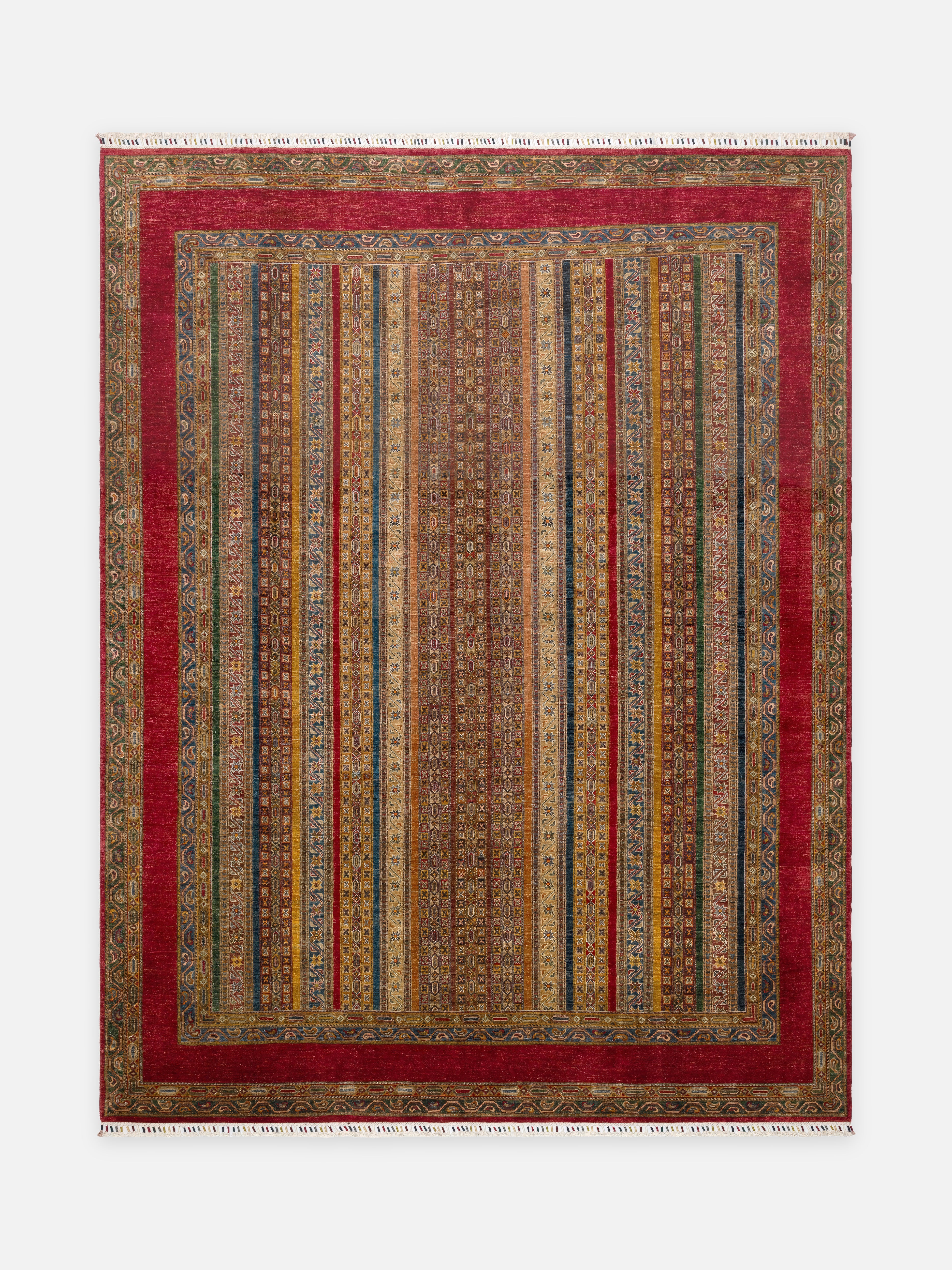 Afghan Chobi Handwoven Carpet Single Piece Khorjin Striped Large Size ...