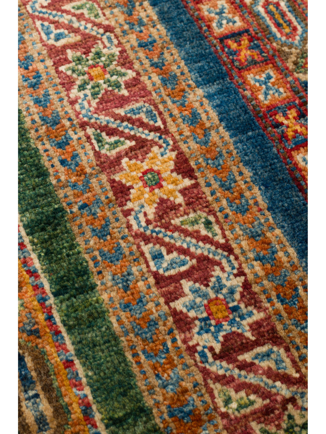 El dokuma Afgan halı kırmızı bordür detay 264x349 cm