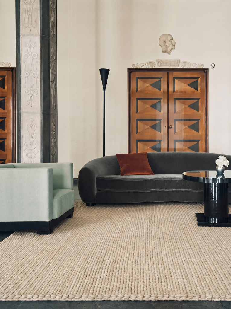 Bern Series Handwoven Knit Living Room, Sitting Room, Bedroom Carpet BEIGE