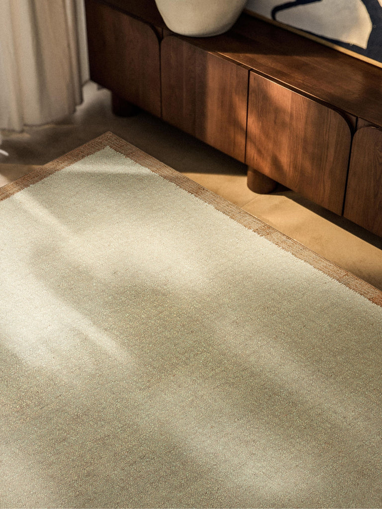 Urumchi 100% Natural Wool Jute Mix Living Room Hall Hallway Kitchen Hand Woven Carpet 01KREMNATURAL