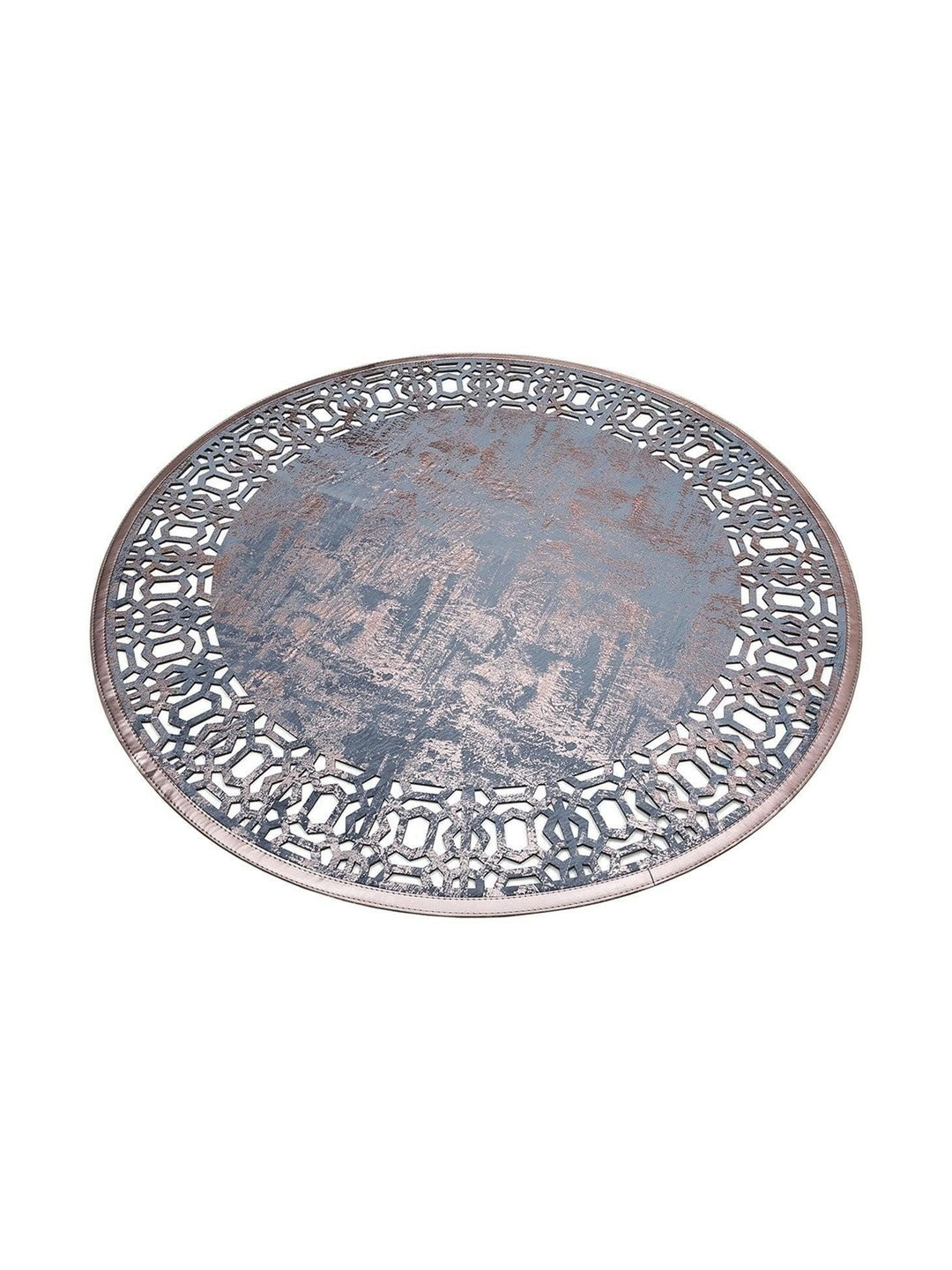 Engraving Classic and Modern Processing and Carving Shiny Bordered Artificial Leather Carpet 03 MARINE BRONZE Q