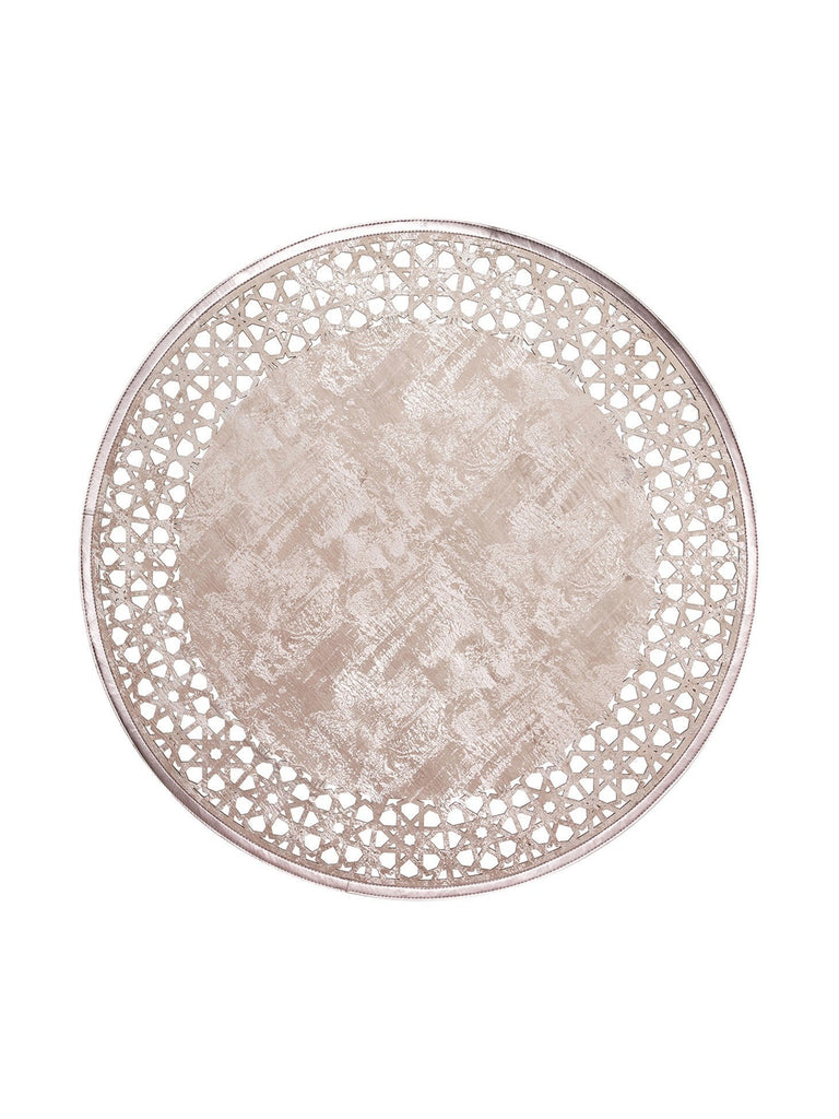 Engraving Classic and Modern Processing and Carving Shiny Bordered Artificial Leather Carpet 04 VINK BRONZE Q