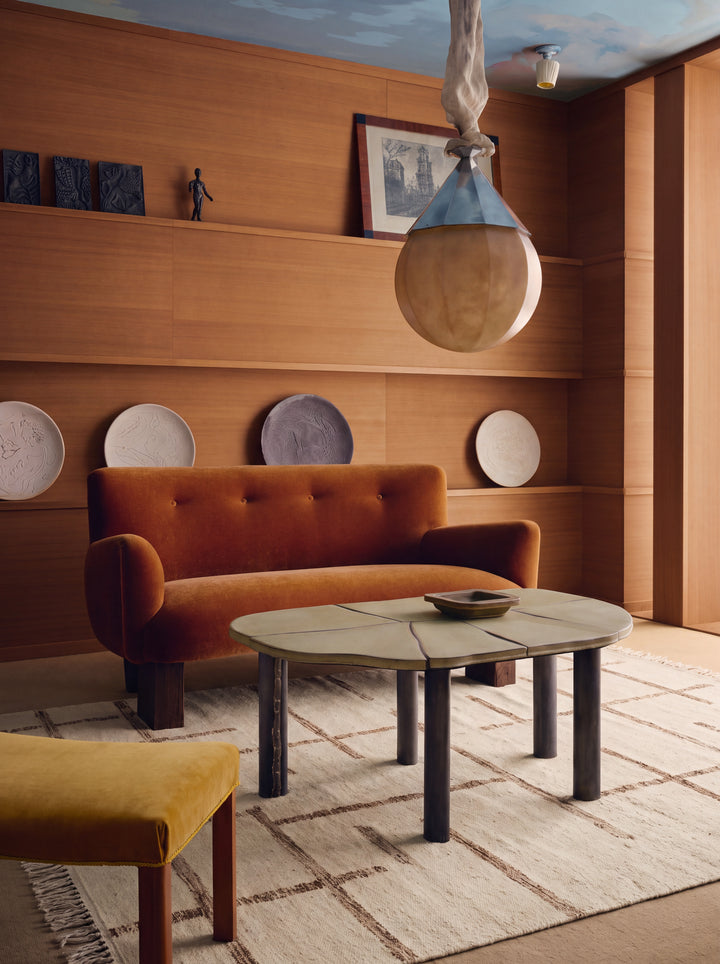 Cordoba Serisi Yeni Zelanda Yünü ve Pamuk Saçaklı Oturma Odası Salon Modern El Dokuma Kilim 05 IVORY BROWN mekan görünümü 1