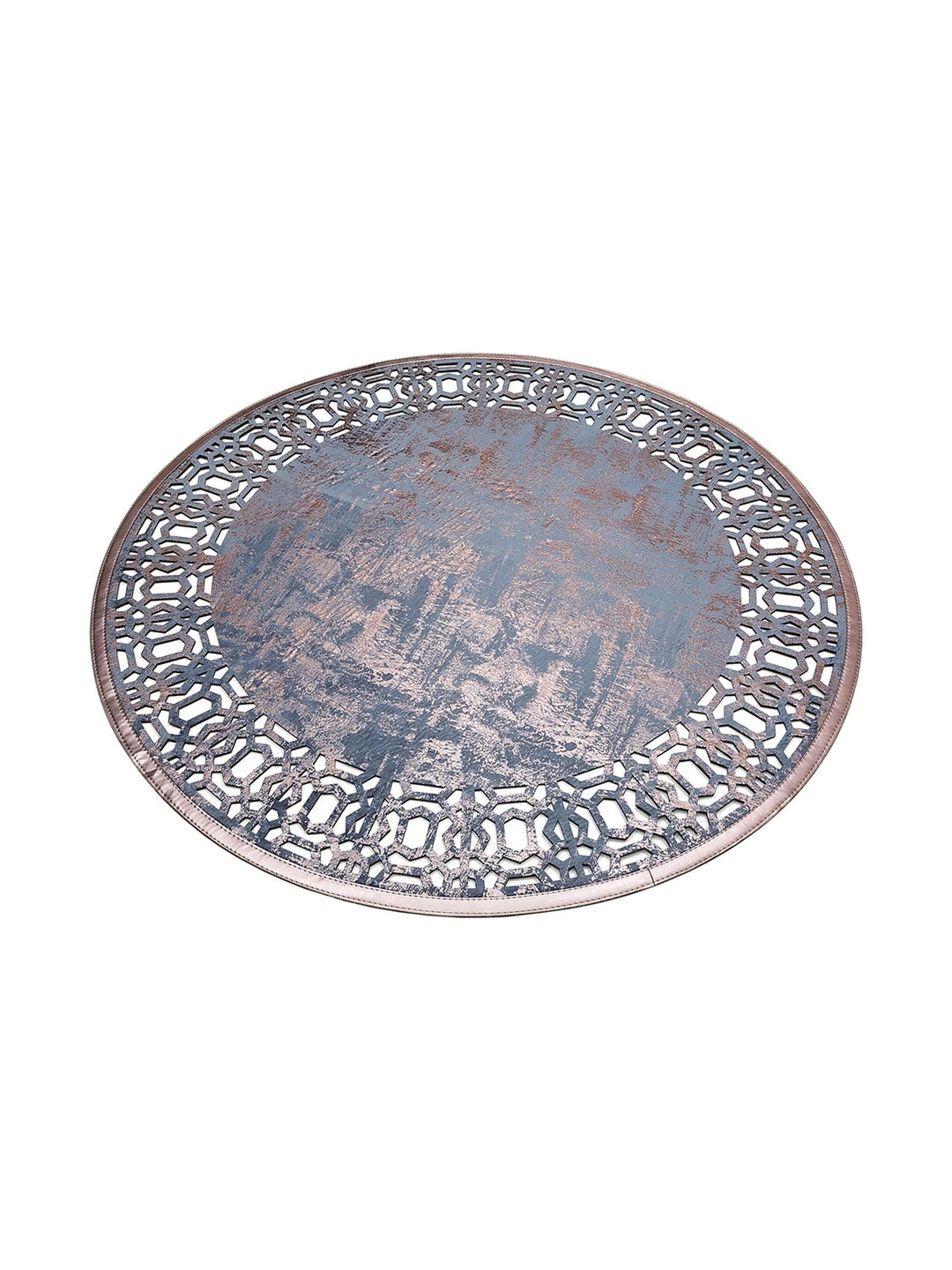 Engraving Classic and Modern Processing and Carving Shiny Bordered Artificial Leather Carpet 03 MARINE BRONZE Q