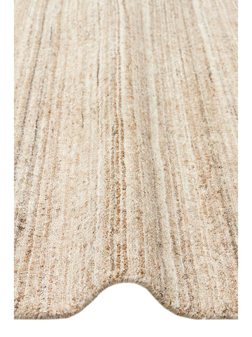 Helsinki Serisi %100 Naturel Yün ve Viskon El Dokuma Modern İskandinav Salon Oturma Odası Halı BEIGE - Carpetdocia