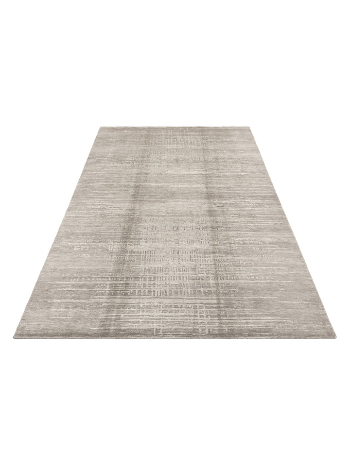 El dokuma Hindistan Jaipur halı Gümüş Gri 170x240 cm stüdyo çekimi perspektif
