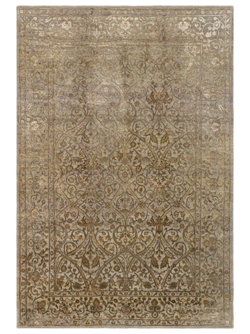 El dokuma Hindistan Jaipur halı Orta Gri 163x239 cm kuşbakışı üstten görünüm
