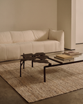 Jakarta Serie Woll-, Polyester- und Baumwollmischung handgeknüpfter Teppich BEIGE