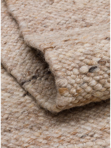 Alfombra tejida a mano de mezcla de lana, poliéster y algodón serie Jakarta BEIGE