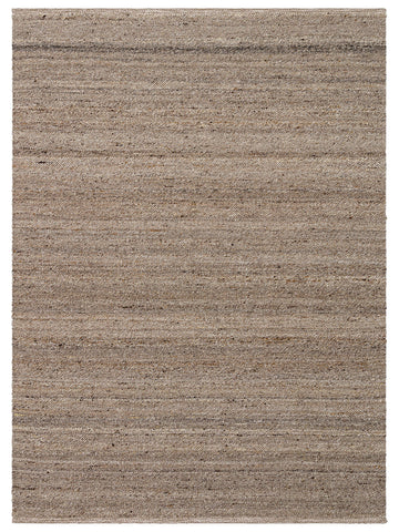 Alfombra tejida a mano de mezcla de lana, poliéster y algodón serie Jakarta DARK STONE