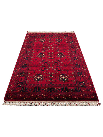 Kabil Afgan Desenli El Emeğiyle Özel Tezgahlarda Üretilen TENCEL™ Uşak Halısı 959 RED - Carpetdocia