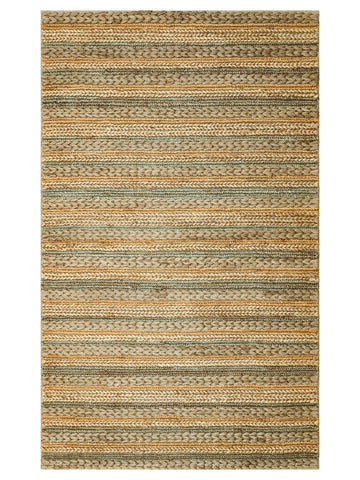 Knit Jüt Farklı Örgü Dokusuna Sahip El Dokuma Naturel Jüt Hasır Halı 1103 GREY MULTY XW - Carpetdocia