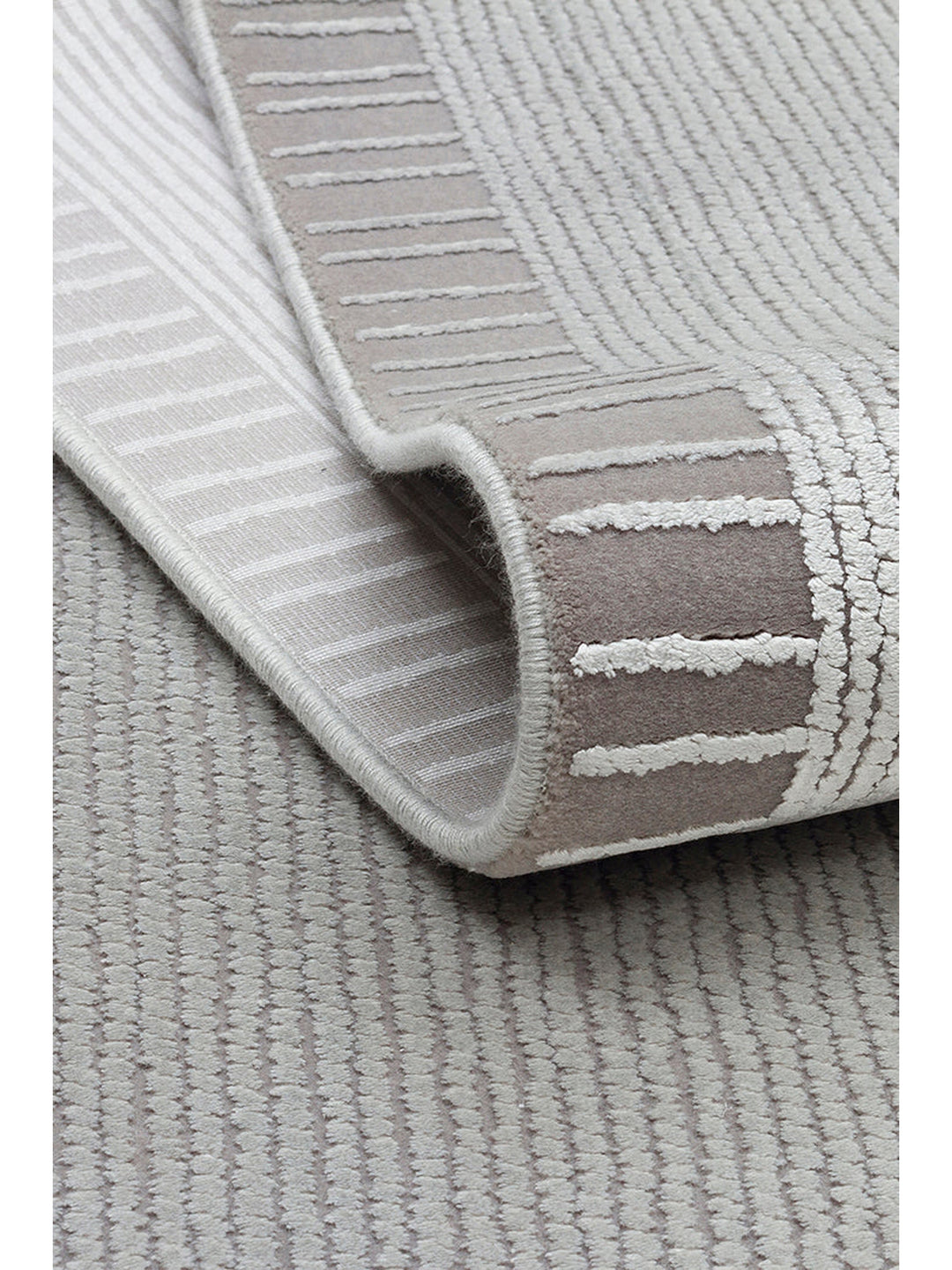 Lucia Serisi Modern Parlak Salon Oturma Odası Yatak Odası Antre Halı BORDER GREY - Carpetdocia