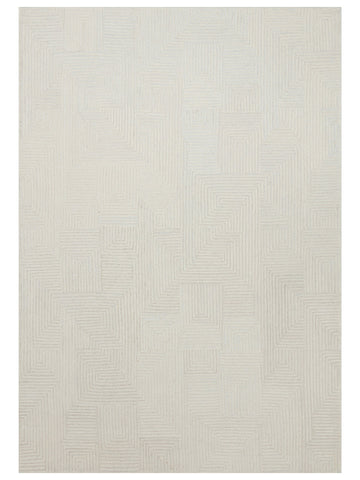 Alfombra tejida a mano de mezcla de lana y algodón serie Milano IVORY