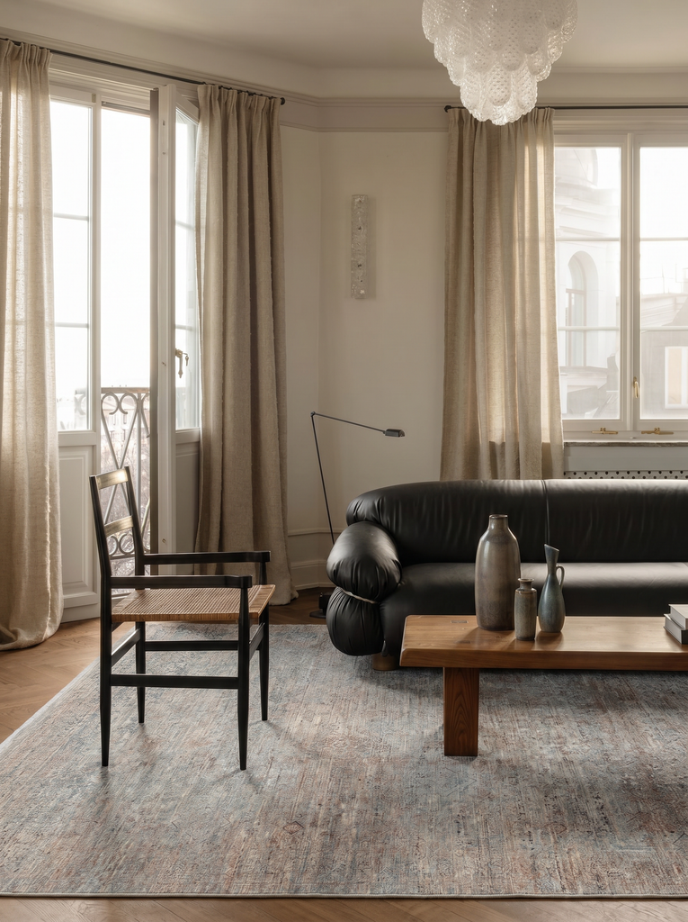 Tapis de salon moderne tissé serré de haute qualité avec texture haute et basse de la série Göreme 02 GRIS