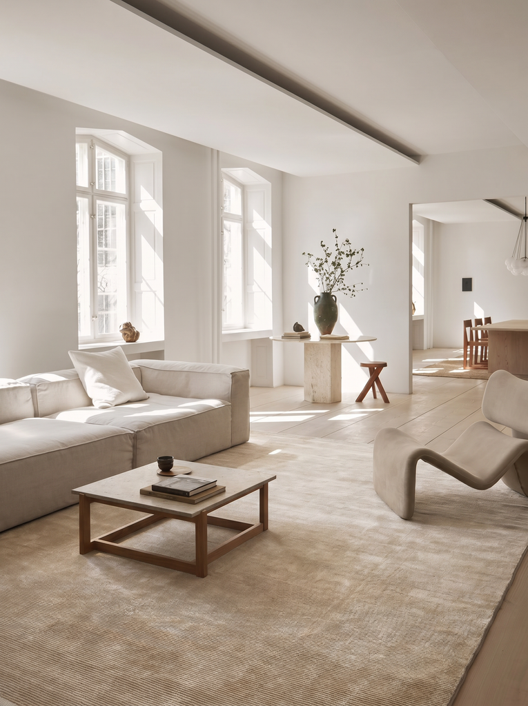 Montenegro Viskose-Mischung Schlichtes Muster Dicht Gewebter Wohnzimmer Flur Moderner Teppich 01 BEIGE