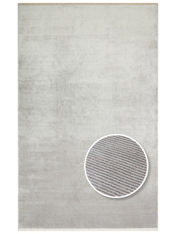 Montenegro Viskon Karışımlı Sade Desenli Sık Dokuma Oturma Odası Salon Koridor Modern Halı 01 GREY - Carpetdocia