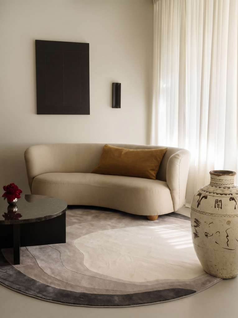 Monza Art Geometric Pattern High Quality Dense Weave Shiny Modern Living Room Carpet 01 CREAM BLACK Q