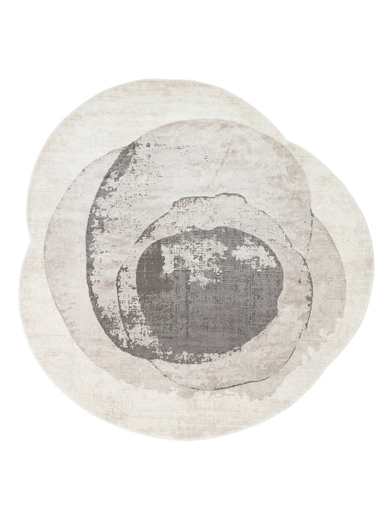 Monza Art Geometrik Desenli Yüksek Kalite Sık Dokuma Parlak Modern Salon Halısı 02 CREAM GREY Q