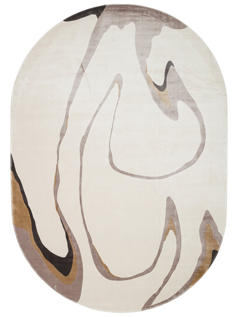 Monza Art Geometrik Desenli Yüksek Kalite Sık Dokuma Parlak Modern Salon Halısı 06 CREAM GREY