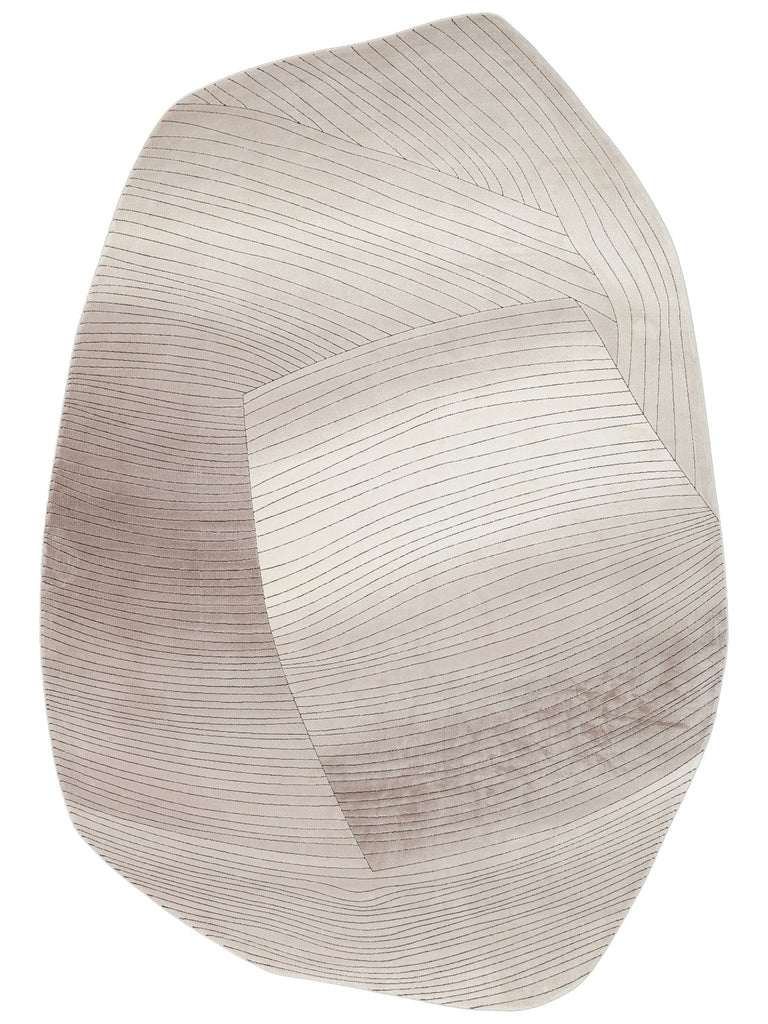 Monza Art Geometrik Desenli Yüksek Kalite Sık Dokuma Parlak Modern Salon Halısı 07 CREAM GREY