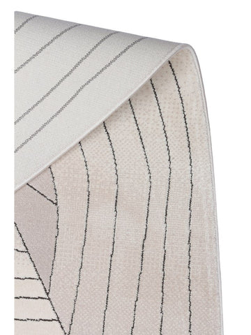 Tapete Monza Art 07 CREAM GREY para Sala, Moderno, Brilhante, Alta Qualidade, Trama Densa com Estampa Geométrica