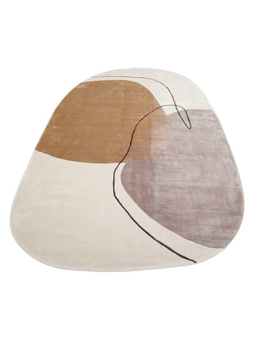Monza Art Geometrisch Patroon Hoge Kwaliteit Dicht Geweven Glanzend Modern Woonkamer Tapijt 08 CREAM BLACK