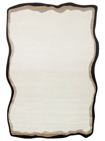 Tapete Monza Art 11 CREAM GOLD para Sala, Moderno, Brilhante, Alta Qualidade, Trama Densa com Estampa Geométrica