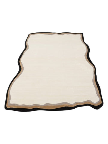Tapete Monza Art 11 CREAM GOLD para Sala, Moderno, Brilhante, Alta Qualidade, Trama Densa com Estampa Geométrica