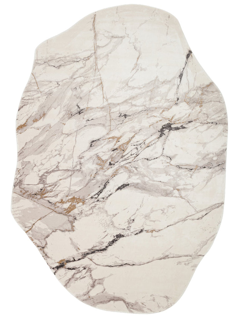 Monza Art Geometrik Desenli Yüksek Kalite Sık Dokuma Parlak Modern Salon Halısı 12 CREAM GREY